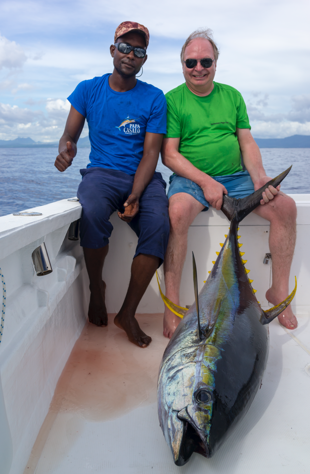 130 lbs yellowfin tuna is a really good catch.